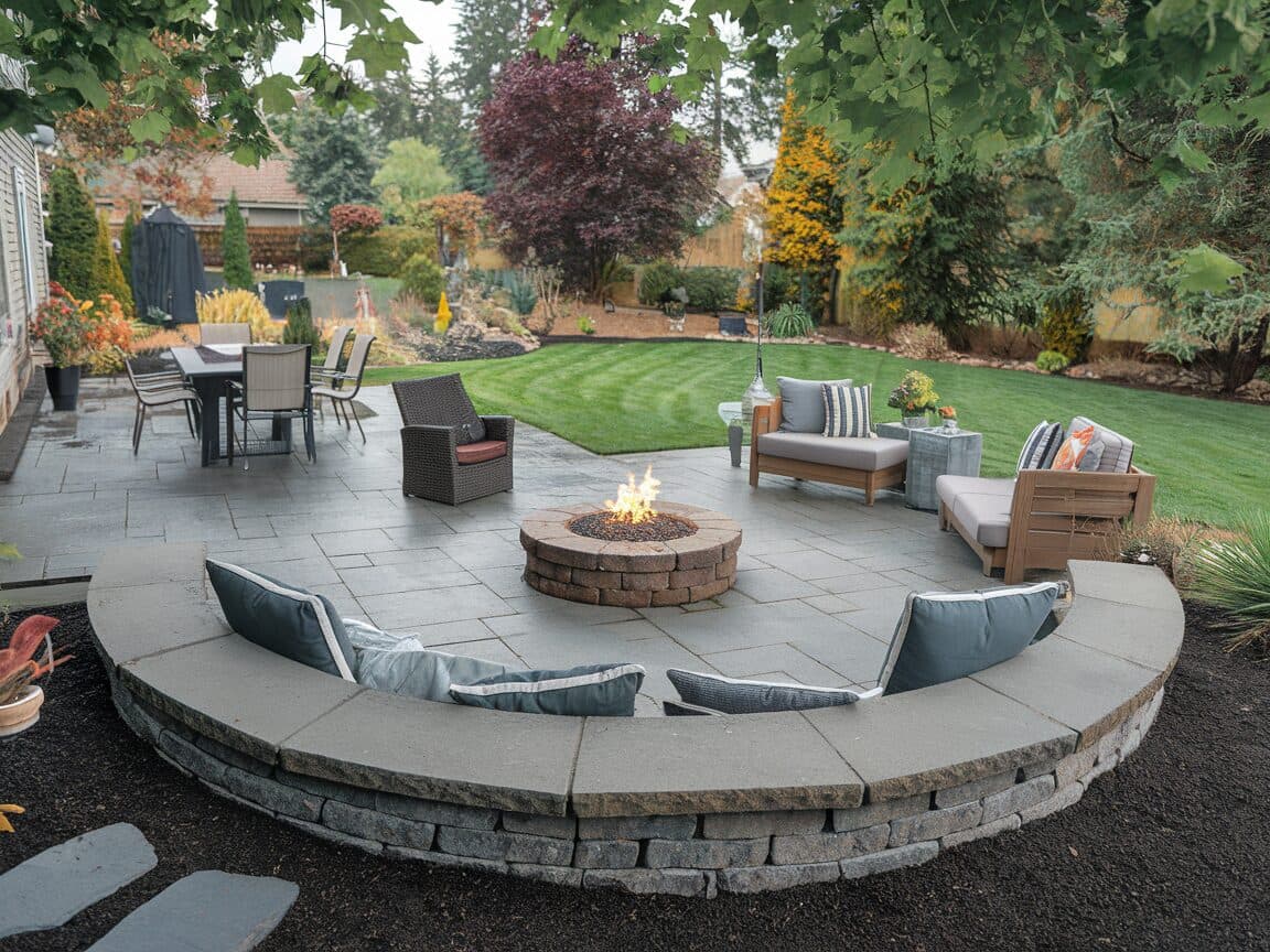 After: Bare Mud Yard to Stone Patio
