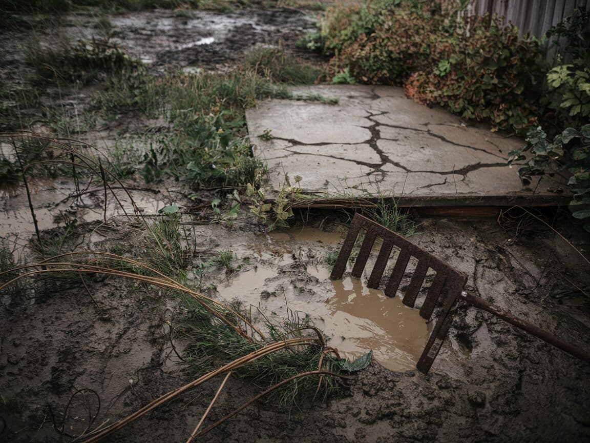 Before: Bare Mud Yard to Stone Patio