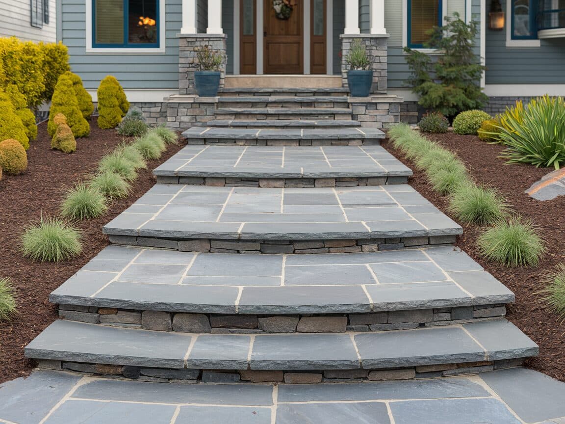 After: Crumbling Walkway to Flagstone Path