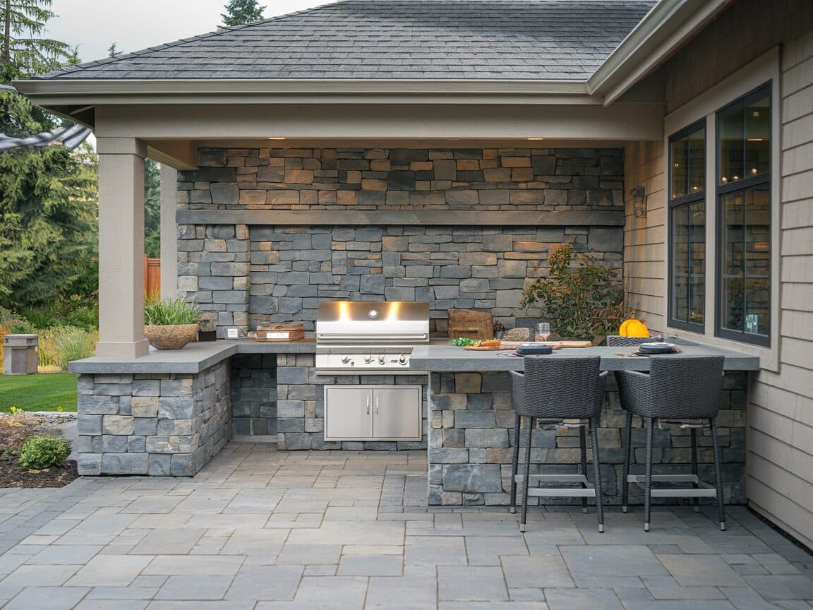 After: No Kitchen to Built-In BBQ