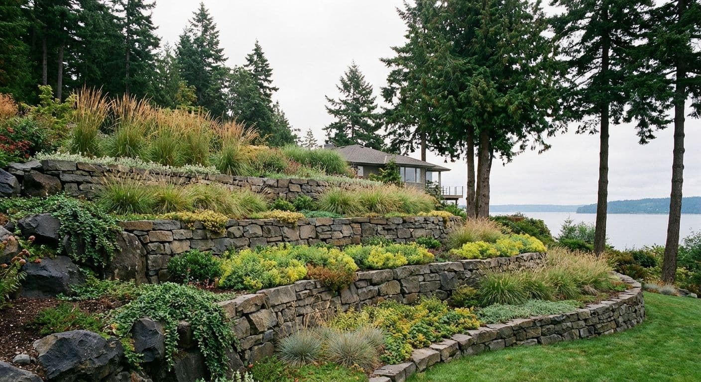 Terraced Slope & Garden Retaining Walls project photo